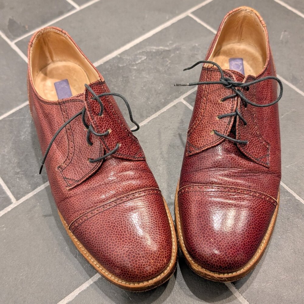 Vero Cuoio "Made in Italy" Burgundy Brown Leather Oxford Brogues - Women's sz 7 - Picture 9 of 14